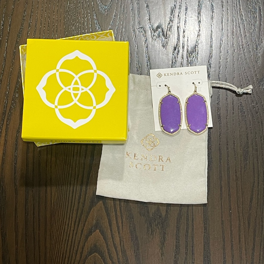 Kendra Scott Danielle Vintage Purple Neon Violet Earrings